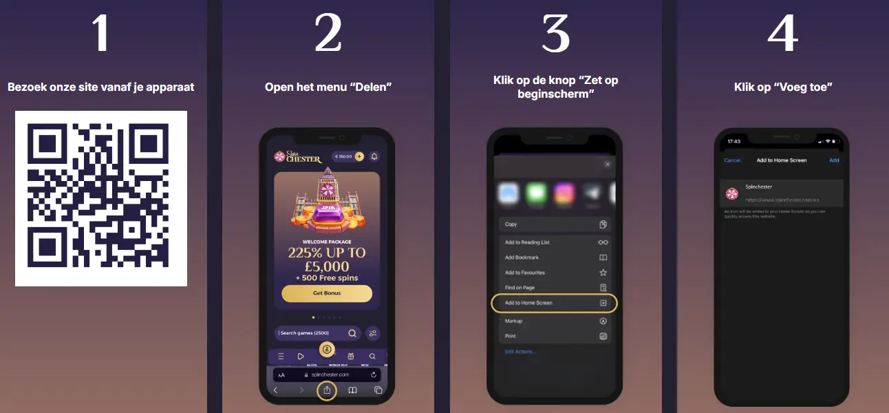 QR-code om de Spinchester-app te installeren