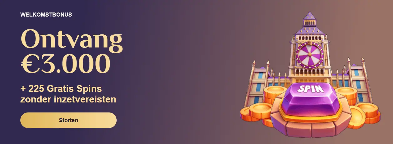 De lobby van Spinchester Casino met 2.500 games